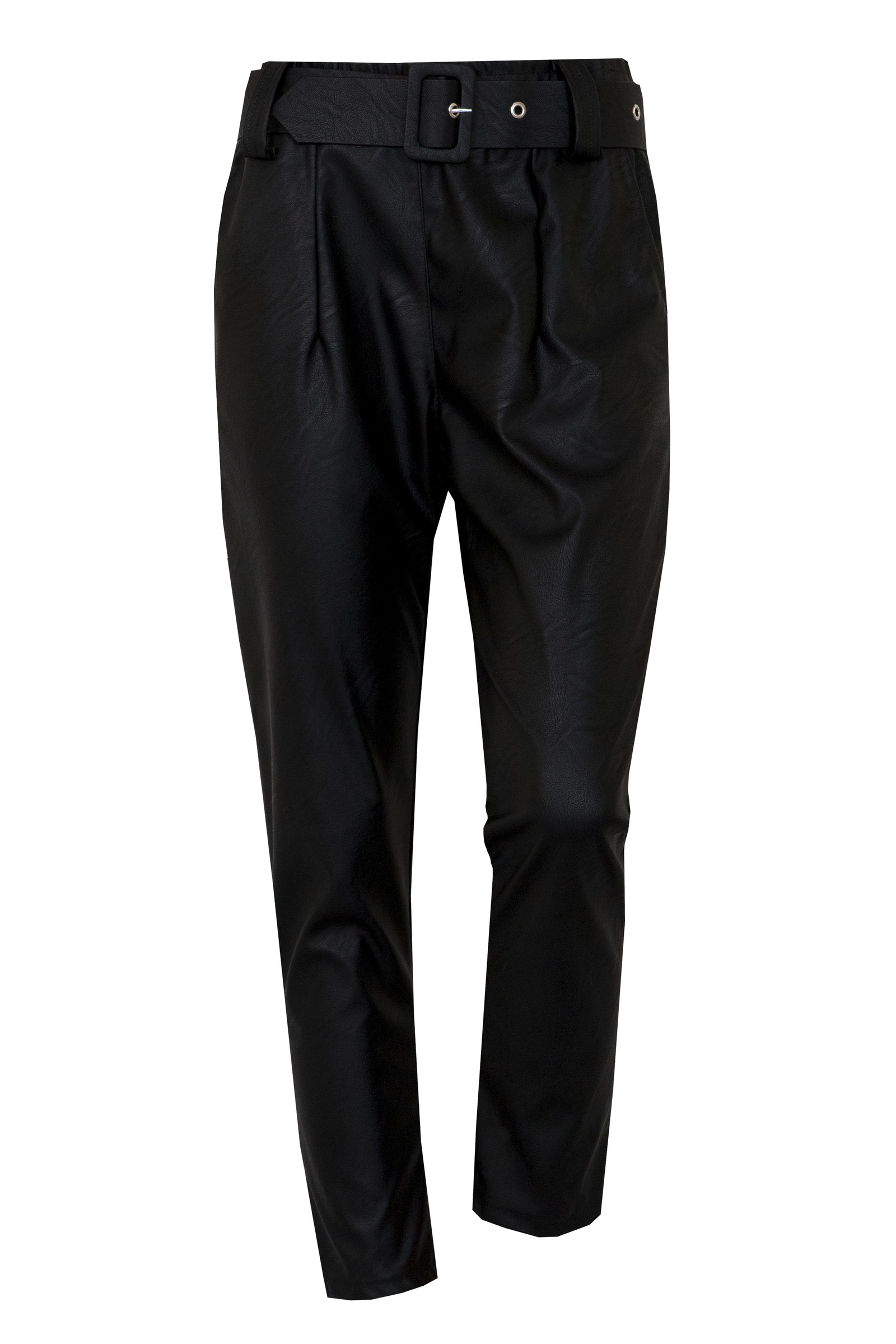 Leren Broek Met Riem Zwart – shoparchief, foto 7