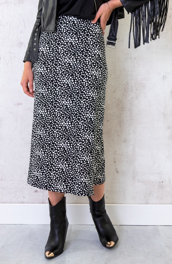 Midi Rok Cheetah Zwart – shoparchief, foto 2
