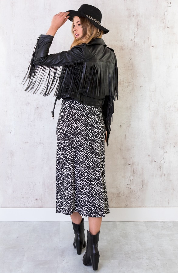Midi Rok Cheetah Zwart – shoparchief, foto 3