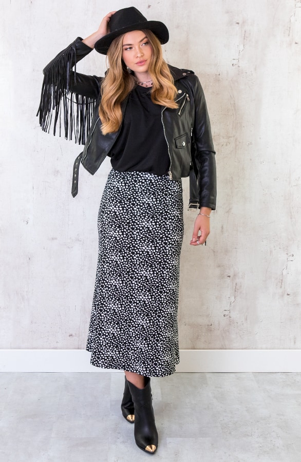 Midi Rok Cheetah Zwart – shoparchief, foto 5