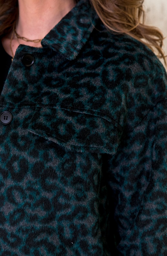 Panter Fleece Jacket Smaragdgroen – shoparchief, foto 4