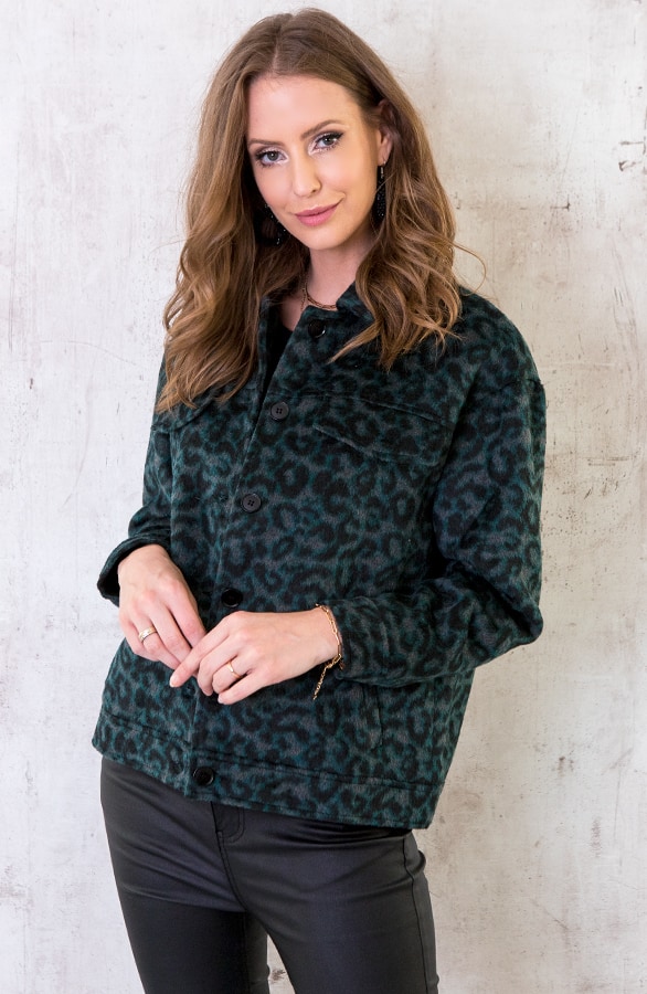 Panter Fleece Jacket Smaragdgroen – shoparchief, foto 5