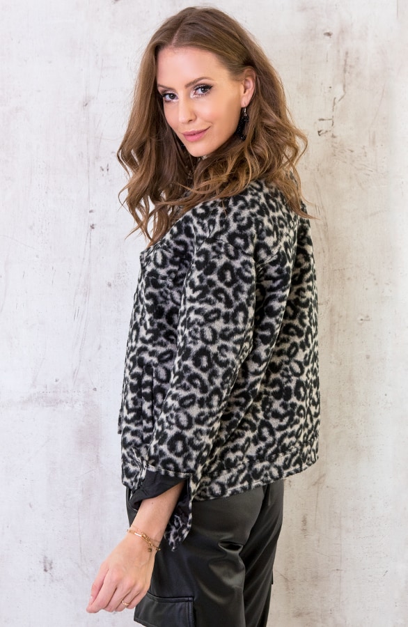 Panter Fleece Jacket Zwart – shoparchief, foto 3