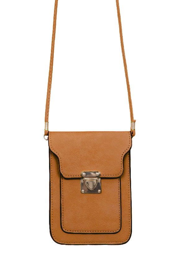 Schoudertasje Gesp Dames Cognac – shoparchief