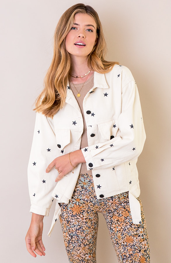 Sterren Spijkerjas Beige – shoparchief