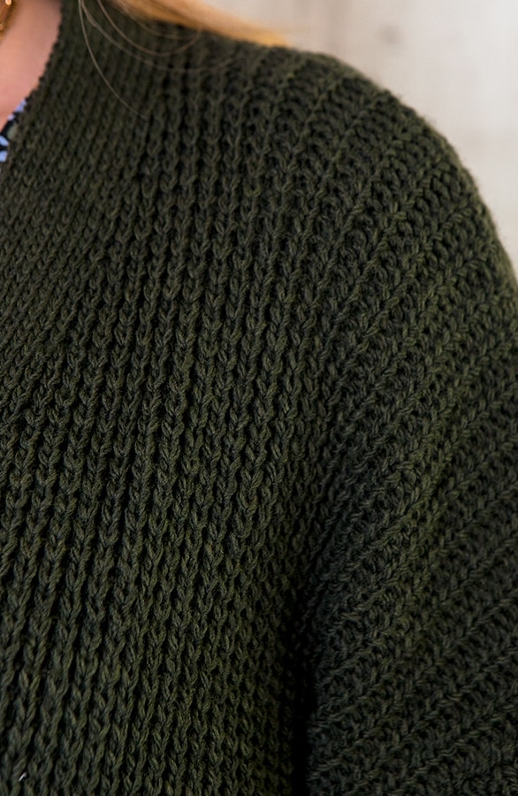 Schleife Cardigan Gestrickt Armeegrün, Shoparchiv, Foto 5