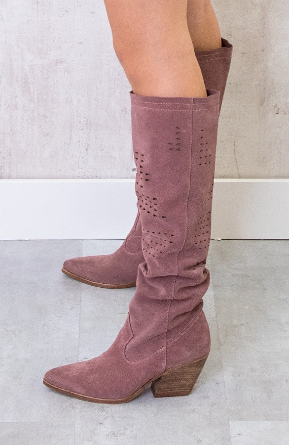 Suede Laarzen Deluxe Oud Roze – shoparchief, foto 2