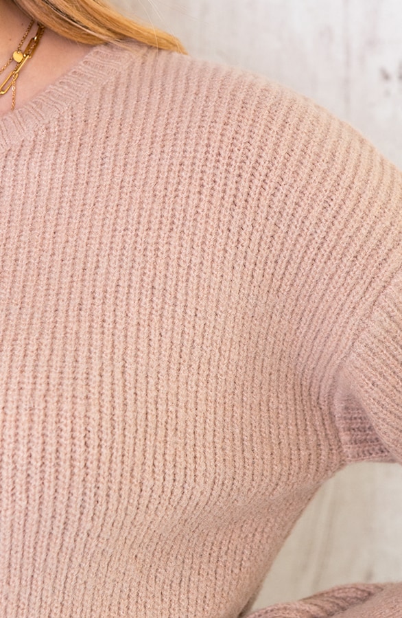 Trui Gebreid Dames Beige – shoparchief, foto 5