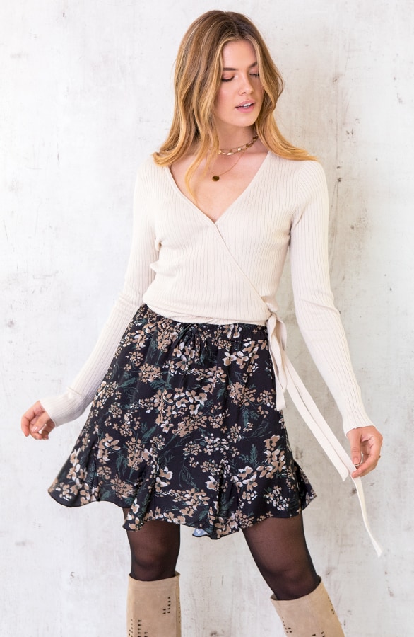 Wikkel Vest Dames Beige – shoparchief