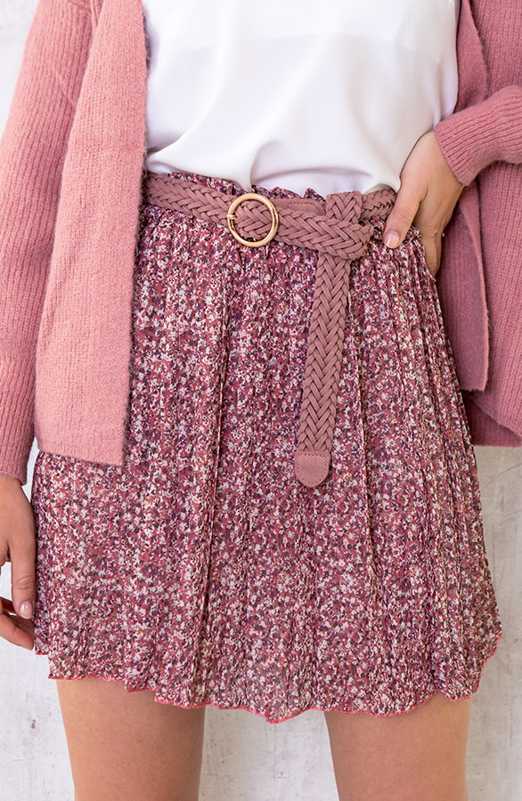 Bloemen Plisse Rok Roze – shoparchief