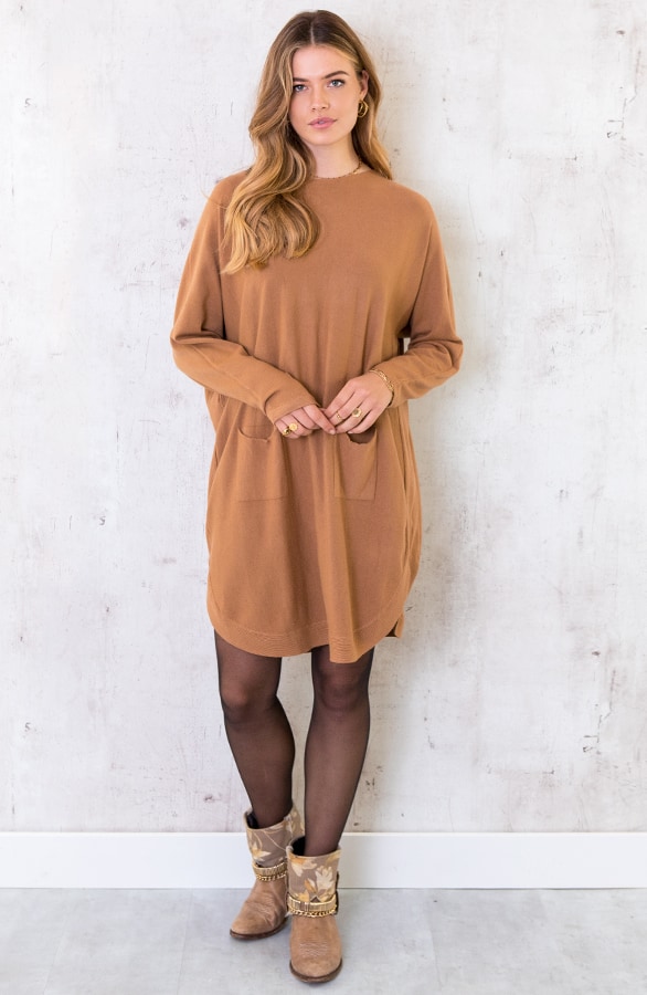 Comfy Trui Lang Camel – shoparchief, foto 5