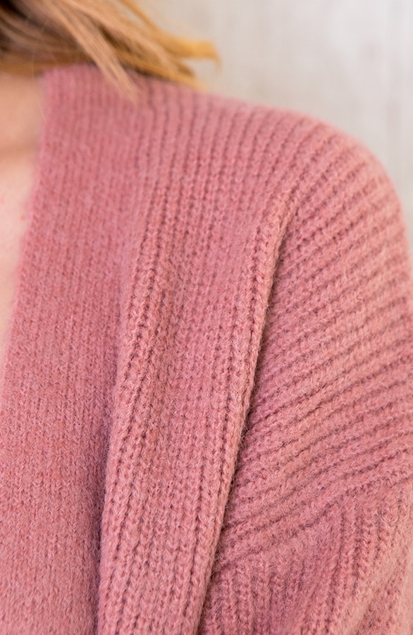 Gebreid Vest Basic Oud Roze – shoparchief, foto 5