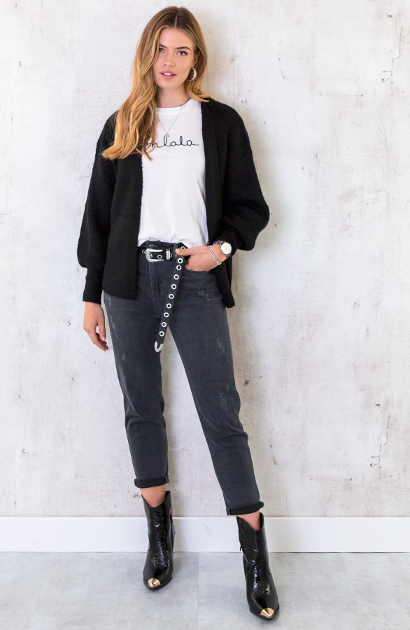 Gebreid Vest Basic Zwart – shoparchief, foto 5