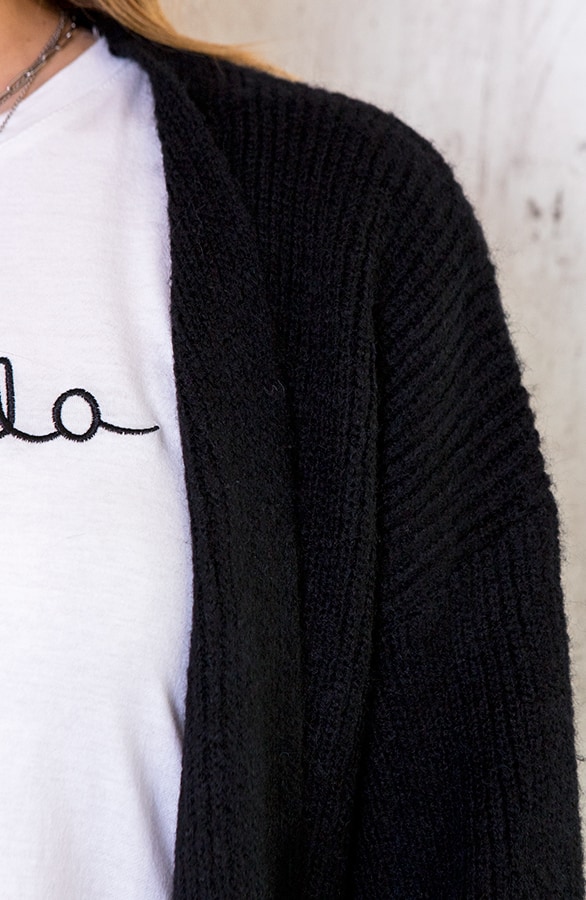 Gebreid Vest Basic Zwart – shoparchief, foto 6