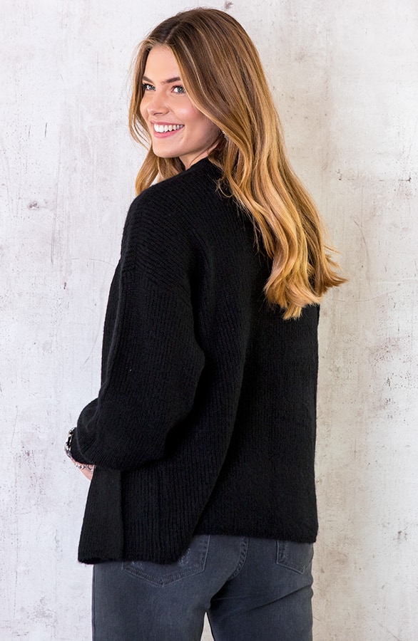Gebreid Vest Basic Zwart – shoparchief, foto 4