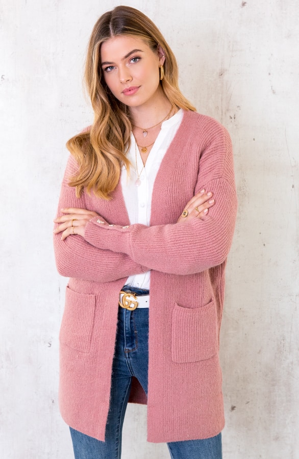 Strick Cardigan Knöpfe Altrosa, Shoparchiv