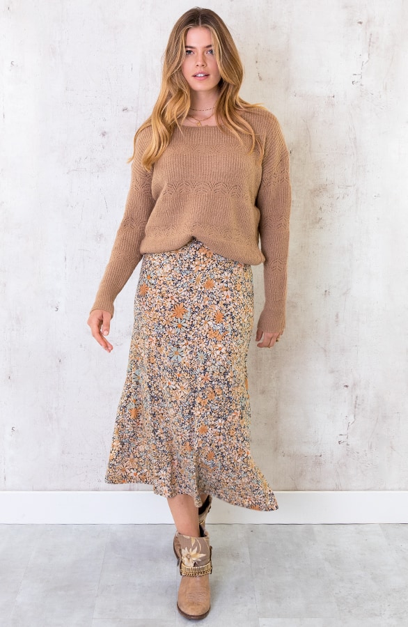 Gebreide Kanten Trui Camel – shoparchief, foto 5
