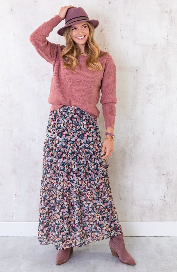 Gebreide Kanten Trui Oud Roze – shoparchief