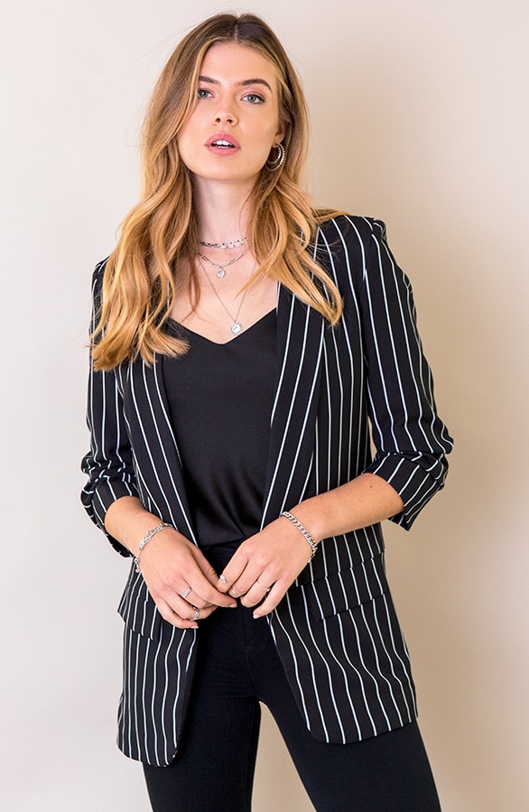 Gestreepte Blazer Zwart – shoparchief, foto 3