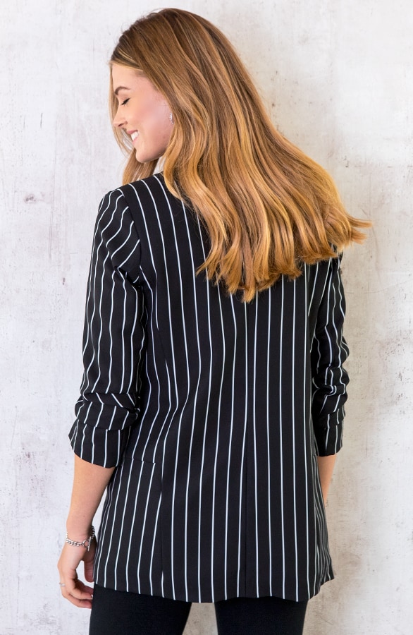 Gestreepte Blazer Zwart – shoparchief, foto 2