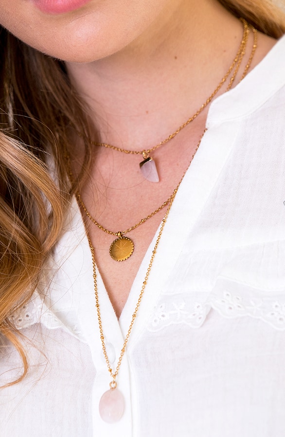 Ketting Met Edelstenen Goud Roze – shoparchief, foto 2