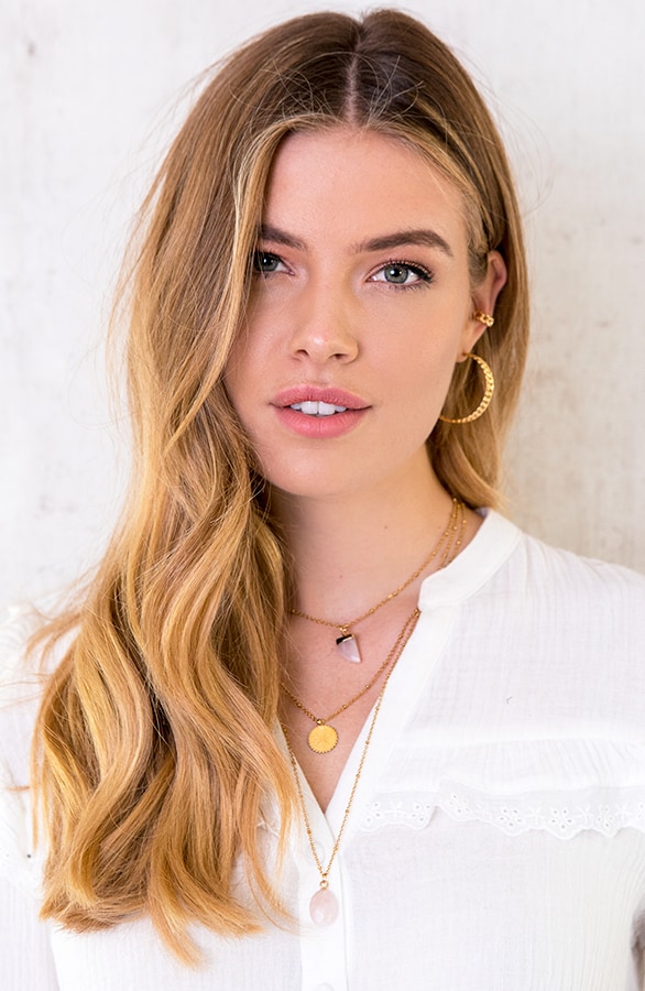 Ketting Met Edelstenen Goud Roze – shoparchief
