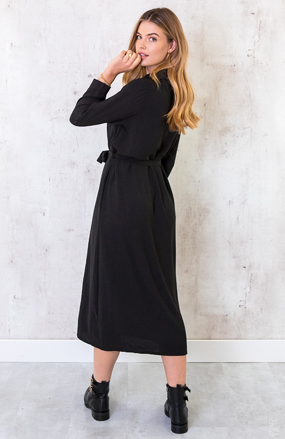 Knopen Jurk Lang Zwart – shoparchief, foto 3