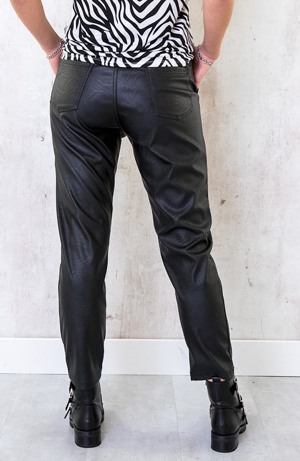 Leren Broek Met Riem Zwart – shoparchief, foto 3