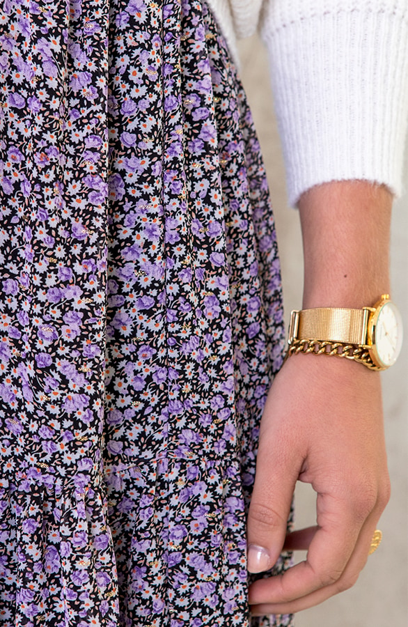 Midi Bloemen Rok Lila – shoparchief, foto 4