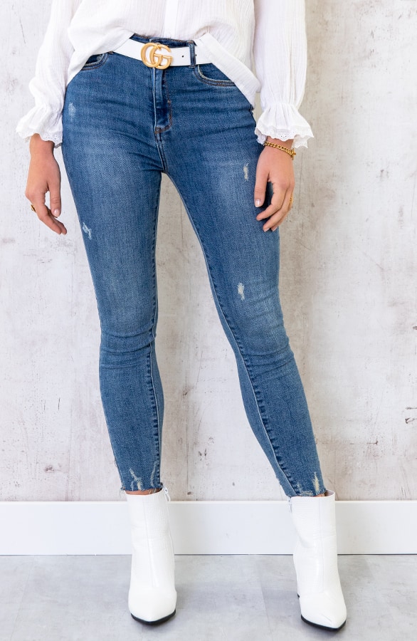 Skinny High Waisted Jeans Blauw – shoparchief