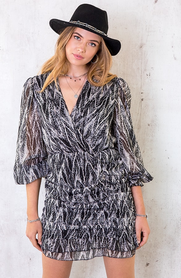 Snake Jurk Met Elastiek Zwart – shoparchief, foto 4