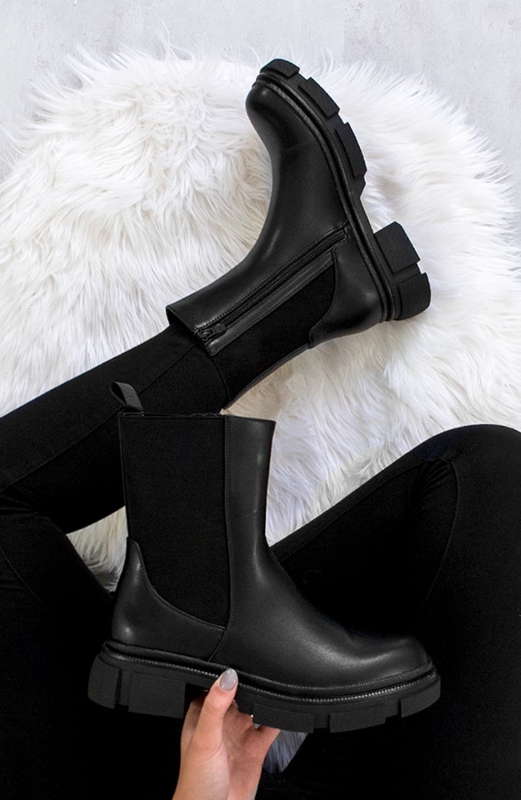 Hoge Chelsea Boots Zwart – shoparchief