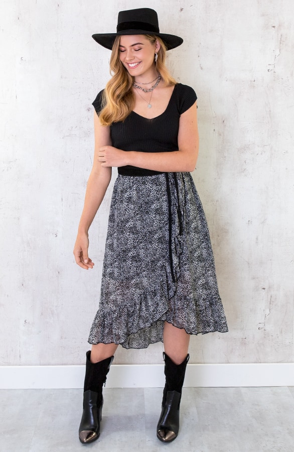 Stretch Top Met Ribstof Zwart – shoparchief, foto 2