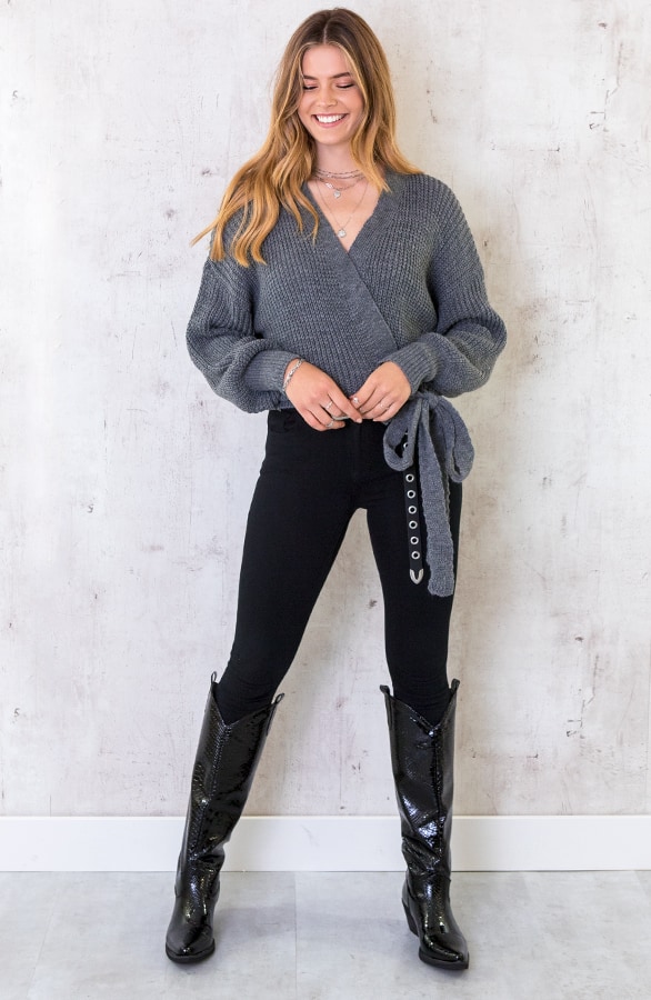 Strik Vest Gebreid Grijs – shoparchief, foto 3