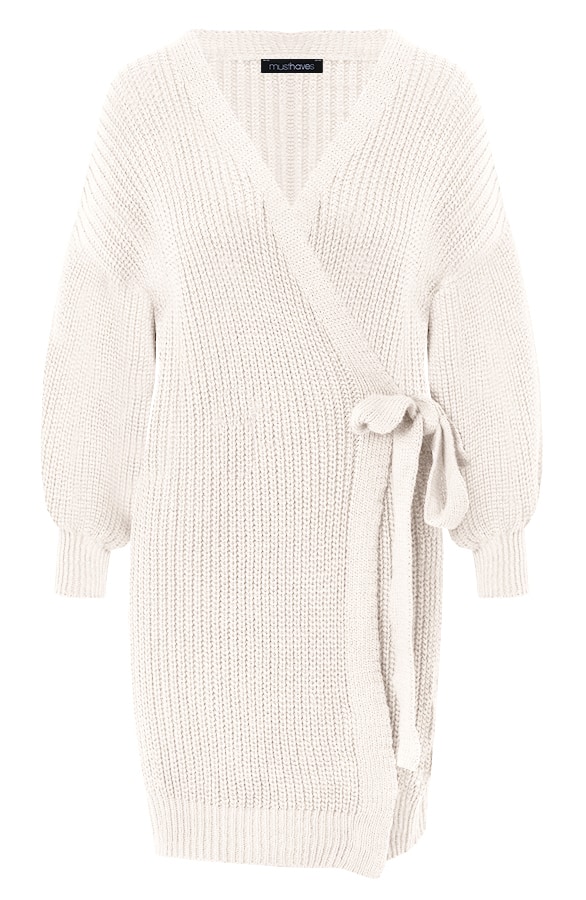 Strik Vest Gebreid Lang Beige – shoparchief, foto 6