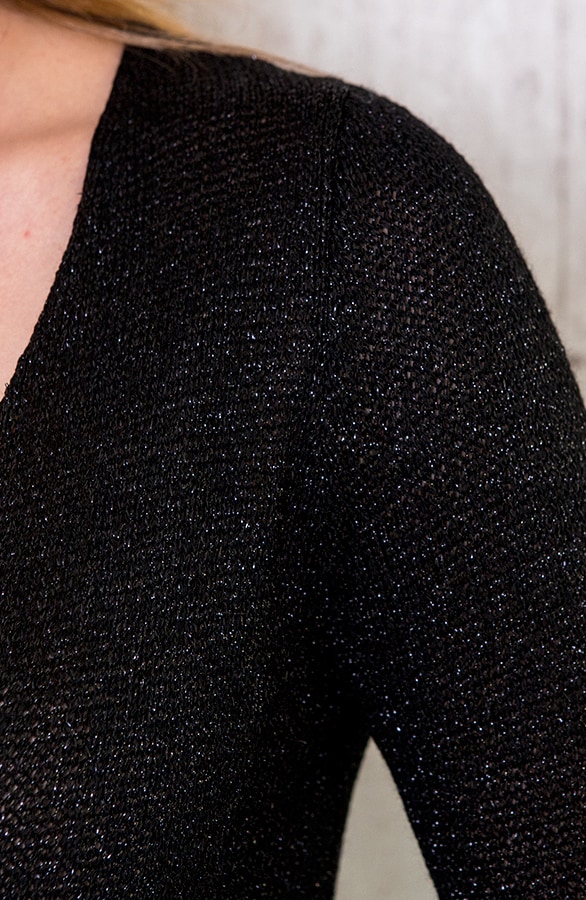 Strik Vest Lurex Zwart – shoparchief, foto 4