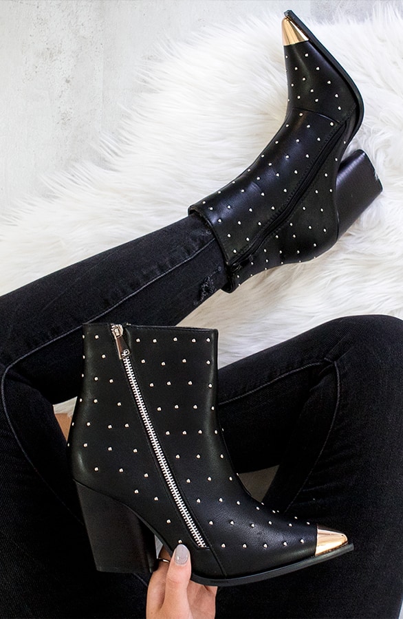Studs Boots Metallic Schwarz, Shoparchiv, Foto 2