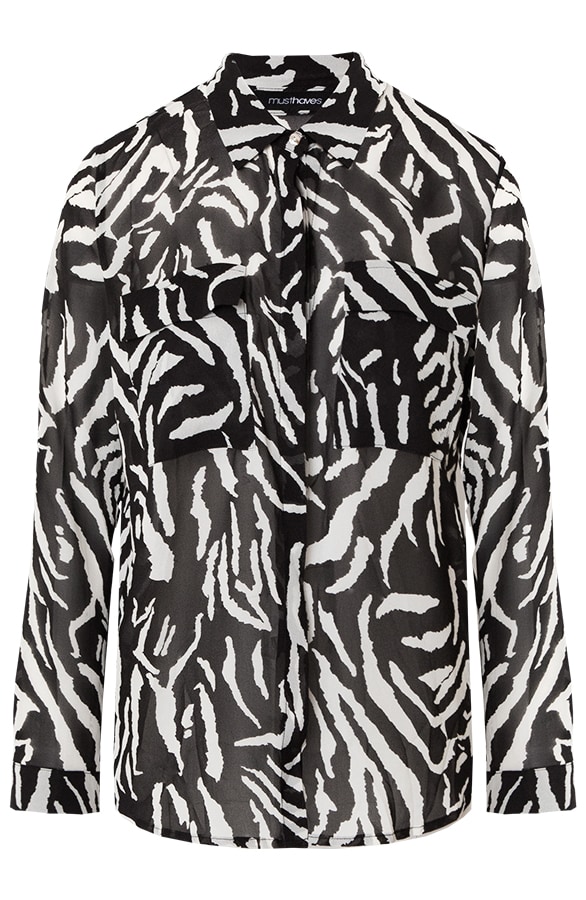 Zebra Blouse Zwart – shoparchief, foto 7
