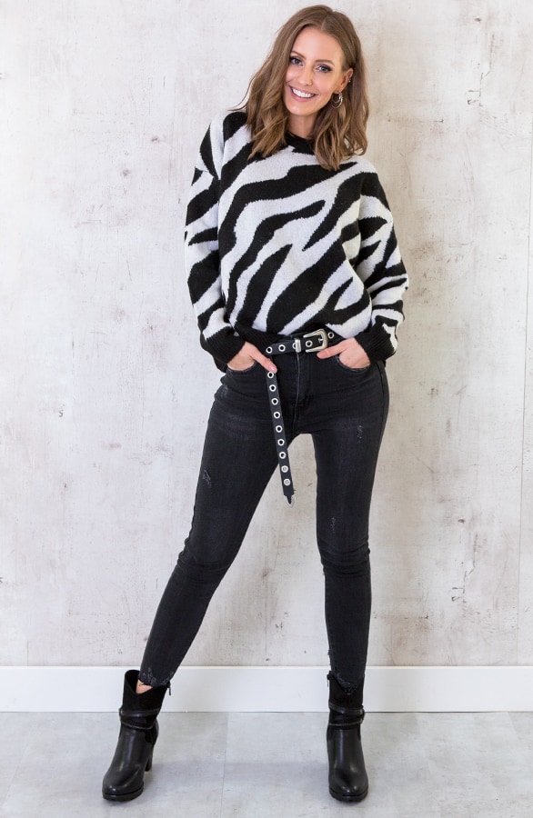 Zebra Trui Zwart Wit – shoparchief, foto 3