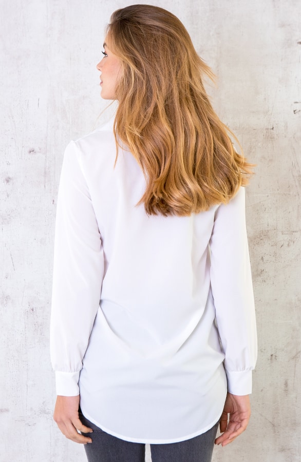 Basic Blouse Dames Wit – shoparchief, foto 2
