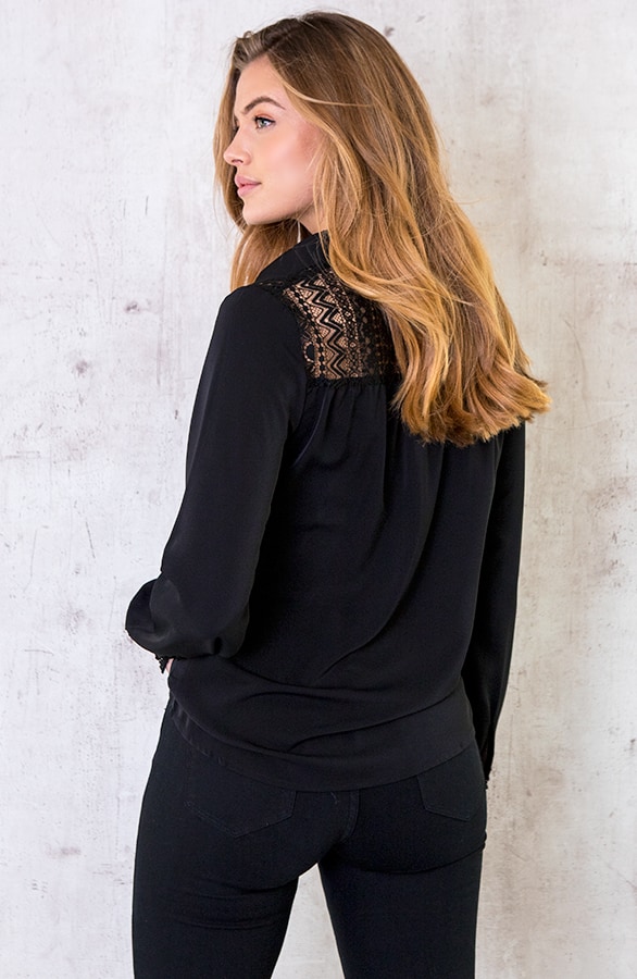 Blouse Met Kant Zwart – shoparchief, foto 4