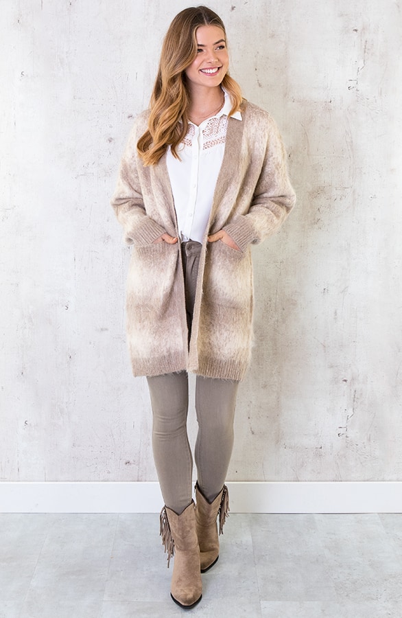 Cashmere Vest Lang Beige – shoparchief, foto 2
