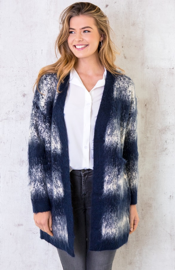 Cashmere Vest Lang Marine – shoparchief, foto 3
