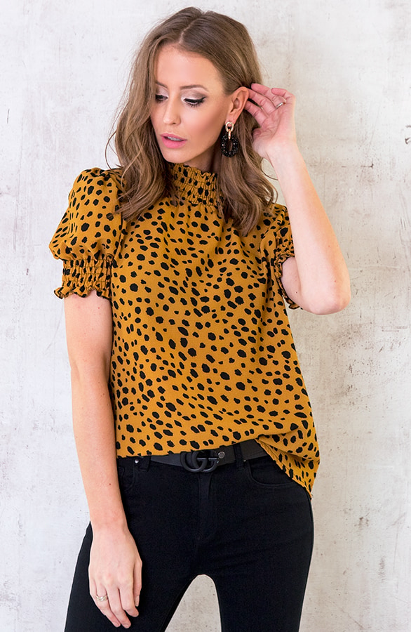 Cheetah Col Top Oker – shoparchief, foto 4