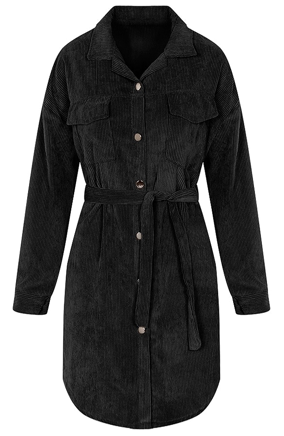 Corduroy Jurk Zwart – shoparchief, foto 6