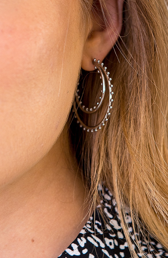 Duo Creool Oorbellen Studs Zilver – shoparchief, foto 2