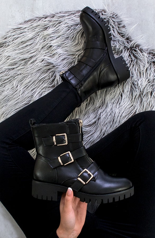 Stiefeletten Mit Schnallen Damen, Shoparchiv