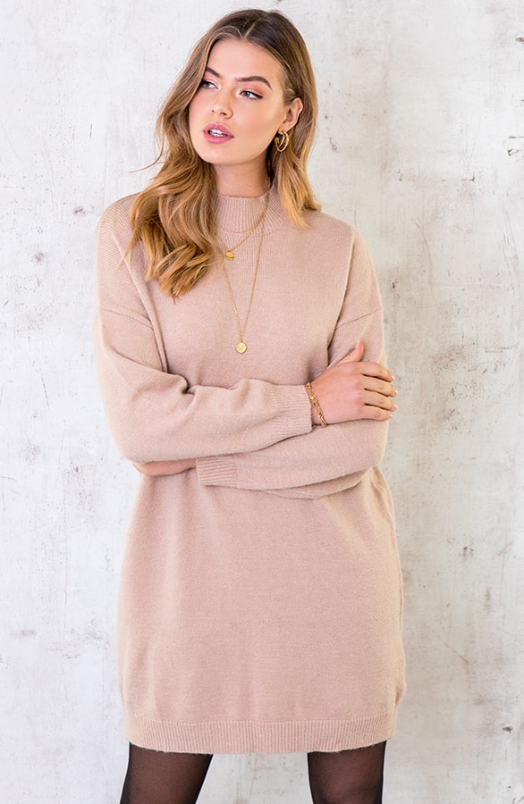 Gebreide Tuniek Dames Beige – shoparchief, foto 2