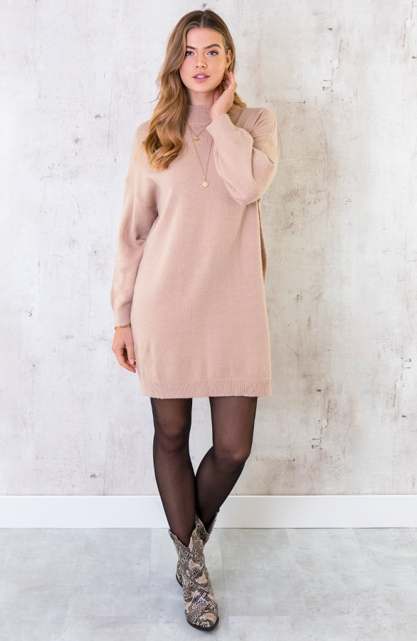 Gebreide Tuniek Dames Beige – shoparchief, foto 3