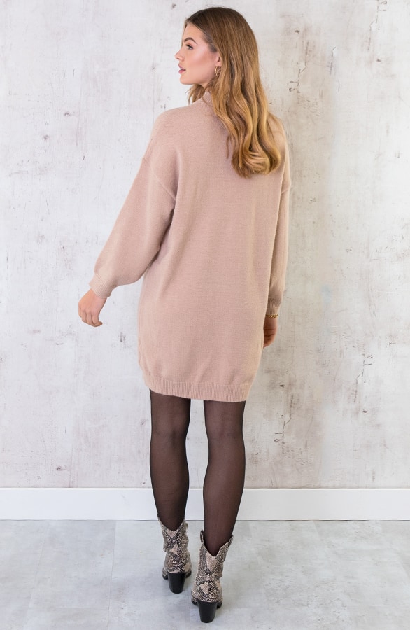 Gebreide Tuniek Dames Beige – shoparchief, foto 4